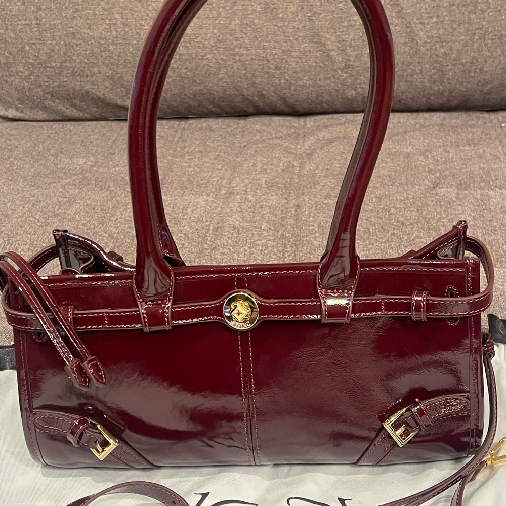 AUTHENTIC ONCE-USED MANC BABY JANE BURGUNDY HANDBAG- sold out online! - Picture 10 of 11